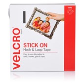 VELCRO BRAND STICKON HOOK AND LOOP TAPE 20MM X 5M WHITE