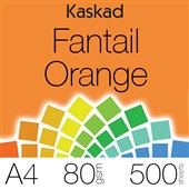 KASKAD COLOURED PAPER A4 80GSM FANTAIL ORANGE PACK 500 SHEETS