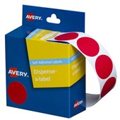 AVERY 937243 DMC24R DISPENSER SELF ADHESIVE CIRCLE LABEL DISPENSER PACK DIA 24MM RED BOX 500