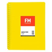 FM DISPLAY BOOK REFILLABLE 20 POCKET A4 YELLOW