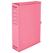 ESSELTE STORAGE CARTON FOOLSCAP W260 X H390 X D80MM PINK