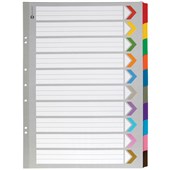 MARBIG MANILLA DIVIDER 10 TAB PORTRAIT A3 ASSORTED