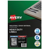 AVERY 959200 L6008 DURABLE METALLIC HEAVY DUTY LABELS 189UP SILVER PACK 20