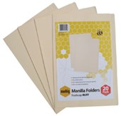 MARBIG MANILLA FOLDER FOOLSCAP BUFF PACK 20