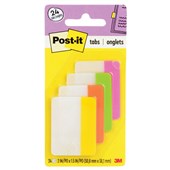 POSTIT 686PLOY DURABLE FILING TABS SOLID 50 X 38MM BRIGHT ASSORTED PACK 24