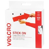 VELCRO HOOK AND LOOP DOTS LOOP ONLY 22MM WHITE BOX 400