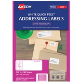 AVERY 959110 L7163 ADDRESS LABEL LASER QUICK PEEL 14UP W991 X L381MM WHITE PACK 40