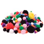 DAS POM POMS ASSORTED COLOURS AND SIZES PACK 280