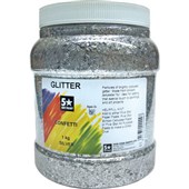 5 STAR GLITTER CONFETTI 1KG SILVER