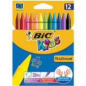 BIC KIDS PLASTIDECOR CRAYONS ASSORTED PACK 12