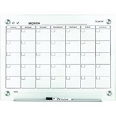 QUARTET INFINITY CALENDAR BOARD GLASS 450 X 600MM WHITE