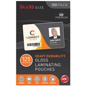 GBC LAMINATING POUCH 125 MICRON 54 X 86MM CLEAR PACK 100