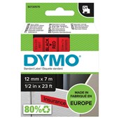 DYMO 45017 D1 LABELLING TAPE 12MM X 7M BLACK ON RED