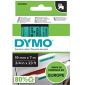 DYMO 45809 D1 LABELLING TAPE 19MM X 7M BLACK ON GREEN