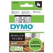 DYMO 53713 D1 LABELLING TAPE 24MM X 7M BLACK ON WHITE