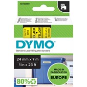 DYMO 53718 D1 LABELLING TAPE 24MM X 7M BLACK ON YELLOW