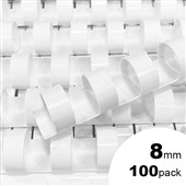 GBC PLASTIC BINDING COMB ROUND 21 LOOP 8MM A4 WHITE PACK 100