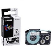 CASIO XR12WE1 LABELING TAPE 12MM X 8MTR BLACK ON WHITE