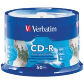 VERBATIM 95005 CDR 700MB 52X PRINTABLE SPINDLE SILVER PACK 50