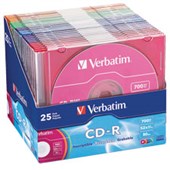 VERBATIM 94611 CDR 700MB 52X SLIM CASE COLOURED PACK 25