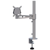 METALICON KARDO MONITOR ARM SINGLE CLAMP BASE OR THROUGH DESK POWDERCOAT SILVER