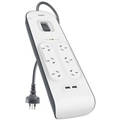 BELKIN POWERBOARD 6 WAY SURGE 2 USB PORTS