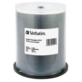 VERBATIM CDR 700MB 52X PRINTABLE SPINDLE WHITE PACK 100