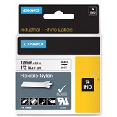 DYMO SD18488 RHINO INDUSTRIAL TAPE FLEXIBLE NYLON 12MM BLACK ON WHITE