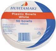 HUHTAMAKI DISPOSABLE DESSERT BOWL 180MM WHITE PACK 50