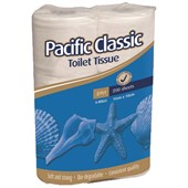 PACIFIC C2200 CLASSIC TOILET TISSUE 2 PLY W110MM X L20M 200 SHEETS PER ROLL PACK 6