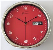 JASTEK WALL CLOCK ROUND 30CM RED