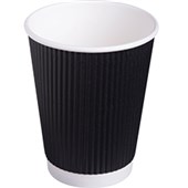 HARVEYS DISPOSABLE CUP HOT RIPPLE 400ML BLACK PACK 40