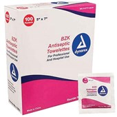 DYNAREX BZK ANTISEPTIC TOWELETTE SACHETS BOX 100