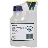 HELPIT EYE WASH BOTTLE WITH SALINE 2 X 500ML BOTTLES