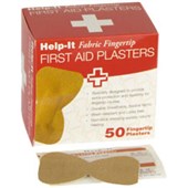 HELPIT PLASTERS FABRIC FINGERTIP W45 X L76MM FLESH BOX 50