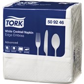 TORK 3100022 COCKTAIL NAPKIN EMBOSSED 2 PLY WHITE PACK 100