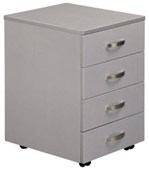 KNIGHT EKO MOBILE 4 DRAWER W400 X D460 X H600MM SILVER