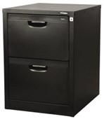 EUROPLAN FORTE FILING CABINET 2 DRAWER COMPACT W505 X D619 X H670MM MATT BLACK