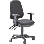 OPD OFFICEWARE SALSA OFFICE CHAIR HIGHBACK 3LEVER WITH ARMS BLACK