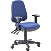 OPD OFFICEWARE SALSA OFFICE CHAIR HIGHBACK 3LEVER WITH ARMS DARK BLUE