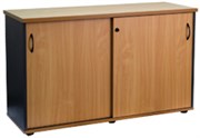 FIRSTLINE CREDENZA 2 DOOR W1200 X D450 X H730MM IRONSTONE AND BEECH