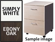 ZEALAND MOBILE 2 FILE W465 X D500 X H660MM EBONY OAK AND SIMPLY WHITE