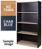 ZEALAND BOOKCASE 3 SHELVES W800 X D300 X H1500MM CHAR BLUE