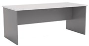 KNIGHT ERGOPLAN DESK SLAB SIDES W1800 X D800 X H730MM SILVER FRAME WHITE TOP