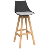 KNIGHT LUNA BAR STOOL BLACK OAK BASE ASH GREY