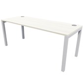 ZEALAND QUATRO DESK W1500 X D700 X H725MM SILVER BASE COASTAL ELM TOP