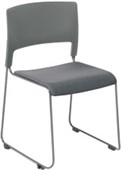 EDEN SLIM VISITOR CHAIR STACKABLE LINKABLE CHARCOAL FRAME WITH QUANTUM STORM SEAT