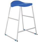 SYLEX TITAN STOOL W480 X D500 X H650MM SILVER FRAME BLUE SEAT