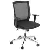 EDEN MEDIA BOARDROOM EXECUTIVE CHAIR SYNCHRO POLISHED BASE MESH BLACK