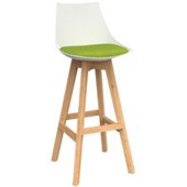 KNIGHT LUNA BAR STOOL WHITE OAK BASE AVOCADO GREEN